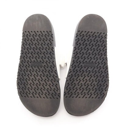 HERMES Chypre Leather Sandals White Size 35
