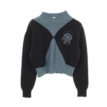HERMES Candy Libris Cropped Silk Cotton Sweater Size 36