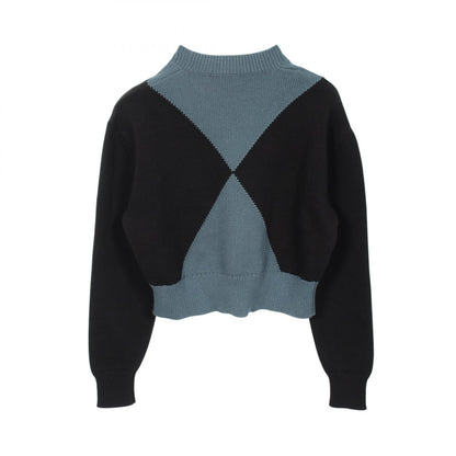 HERMES Candy Libris Cropped Silk Cotton Sweater Size 36