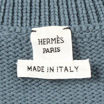 HERMES Candy Libris Cropped Silk Cotton Sweater Size 36