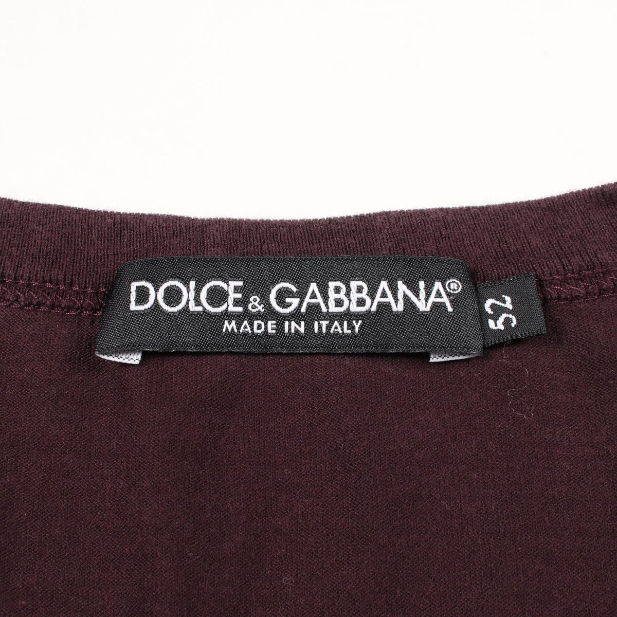 DOLCE & GABBANA Embroidered V-Neck Cotton T-Shirt Size 52