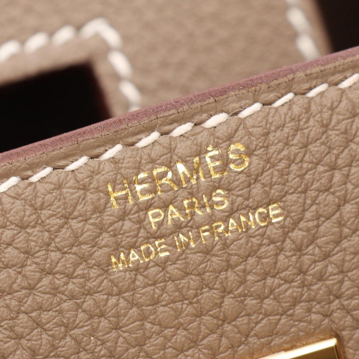 HERMES Birkin 25 Etoupe Togo Hardware Bag Gray