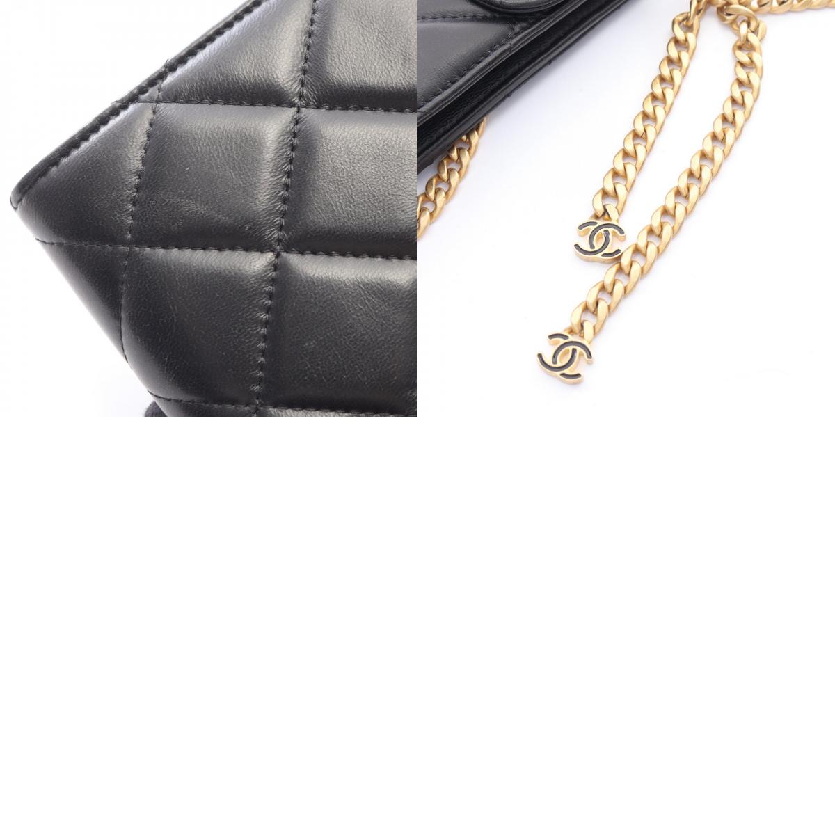 CHANEL Matelasse Lambskin Shoulder Bag Black
