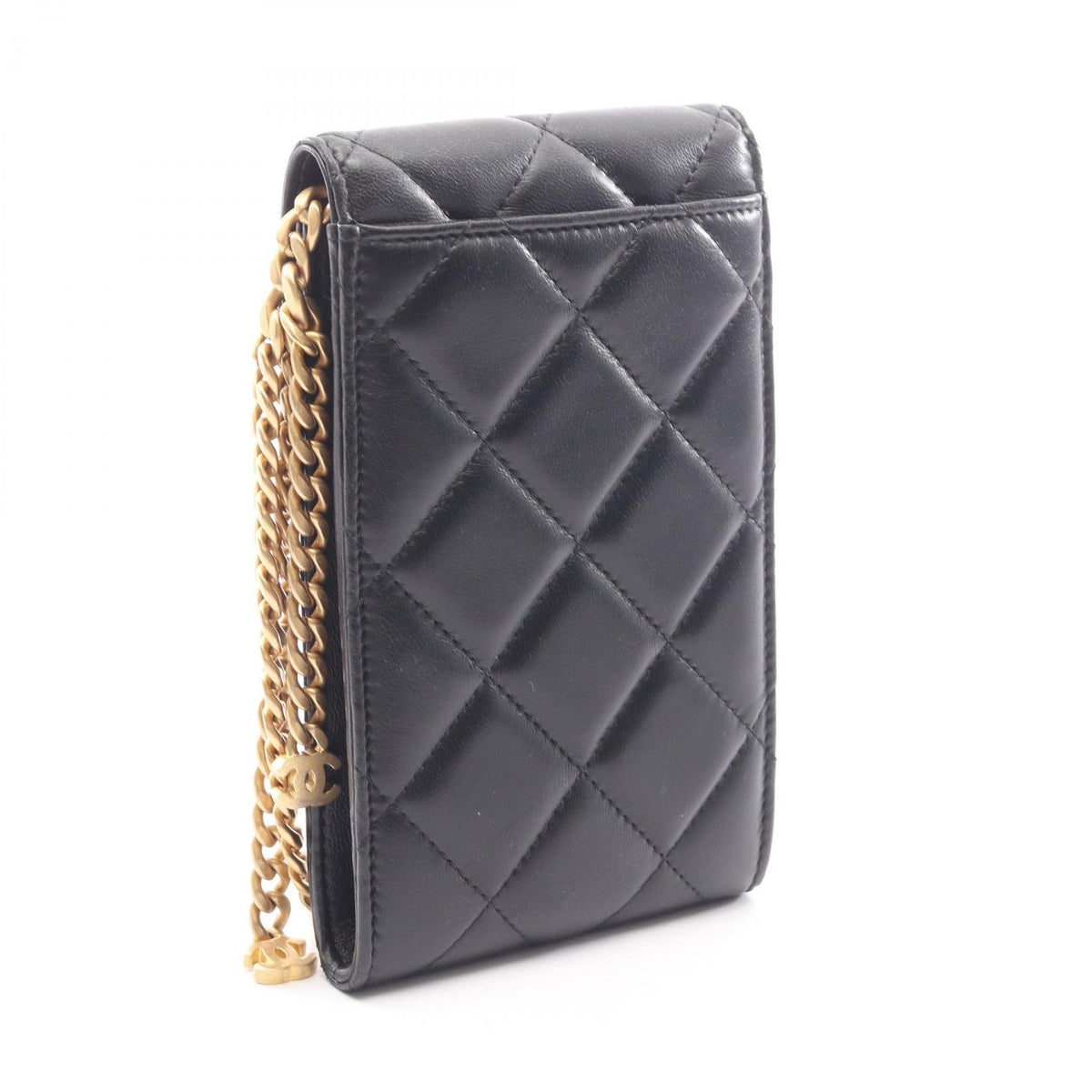 CHANEL Matelasse Lambskin Shoulder Bag Black
