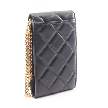 CHANEL Matelasse Lambskin Shoulder Bag Black