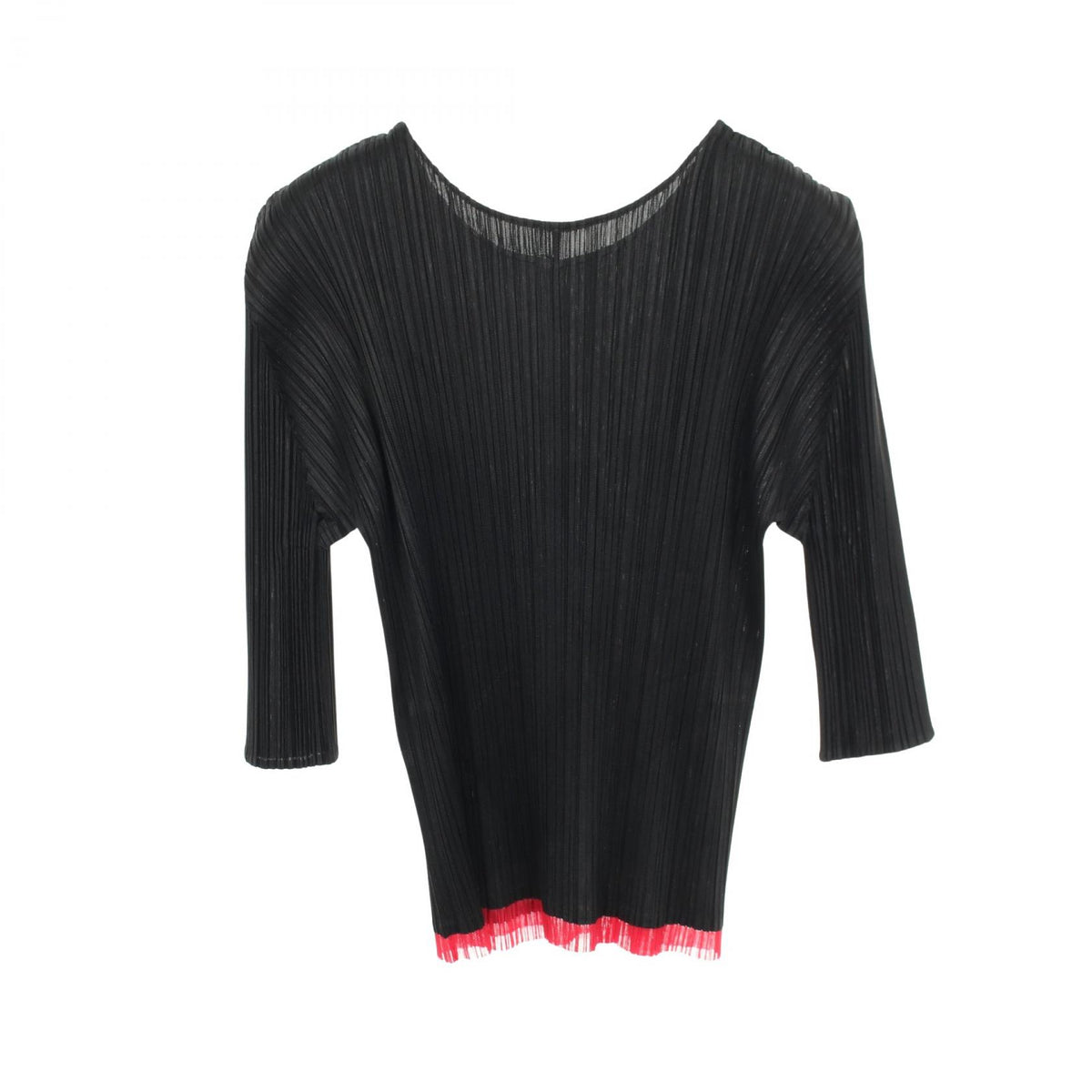 PLEATS PLEASE Pleated Leaf Print Long Shirt Black Size 3