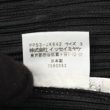 PLEATS PLEASE Pleated Leaf Print Long Shirt Black Size 3