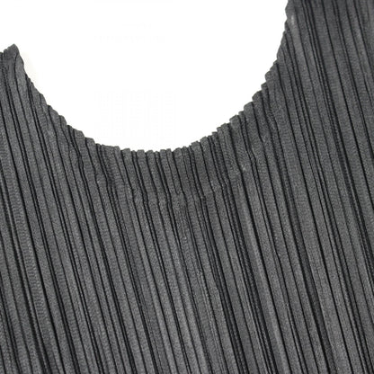 PLEATS PLEASE Pleated Leaf Print Long Shirt Black Size 3