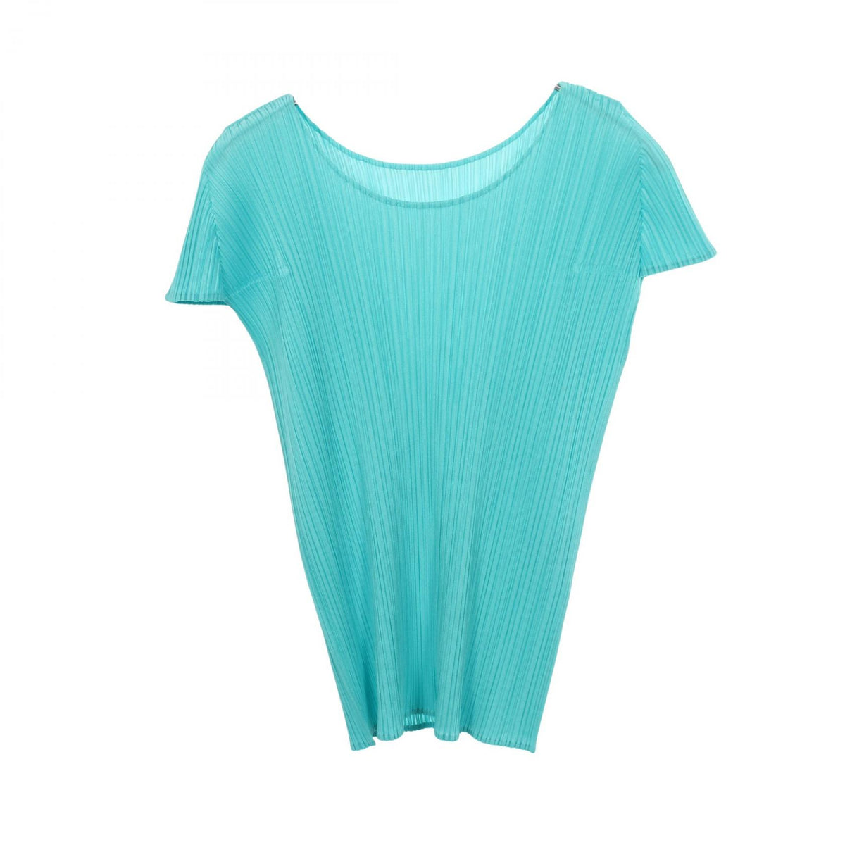 PLEATS PLEASE Pleated Polyester Short Sleeve Top Size 4