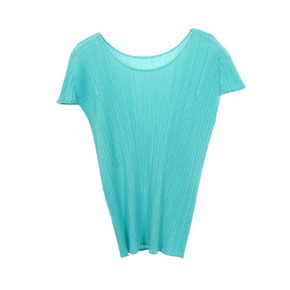 PLEATS PLEASE Pleated Polyester Short Sleeve Top Size 4