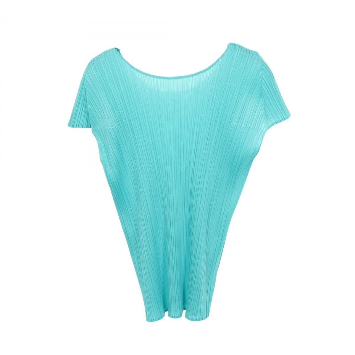 PLEATS PLEASE Pleated Polyester Short Sleeve Top Size 4