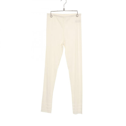 PLEATS PLEASE Rib Fringe Nylon Poly Leggings White Size 3