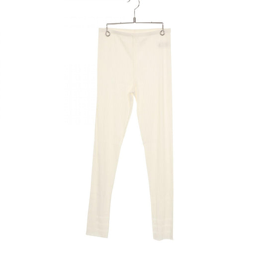 PLEATS PLEASE Rib Fringe Nylon Poly Leggings White Size 3