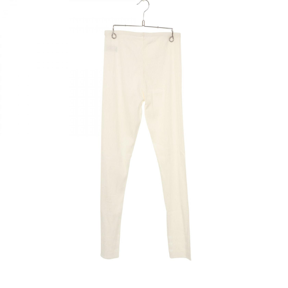 PLEATS PLEASE Rib Fringe Nylon Poly Leggings White Size 3