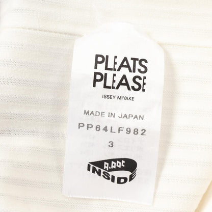 PLEATS PLEASE Rib Fringe Nylon Poly Leggings White Size 3