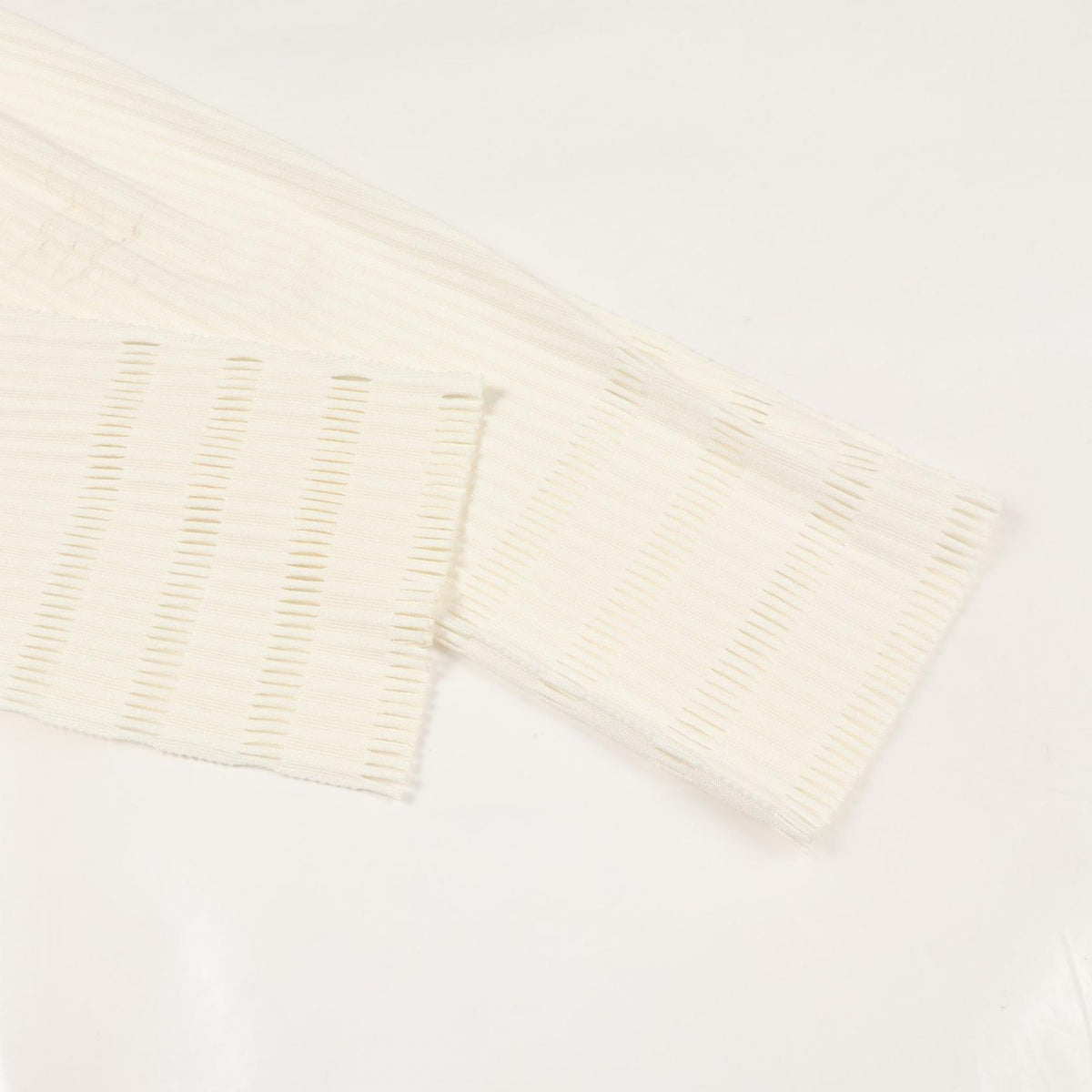 PLEATS PLEASE Rib Fringe Nylon Poly Leggings White Size 3