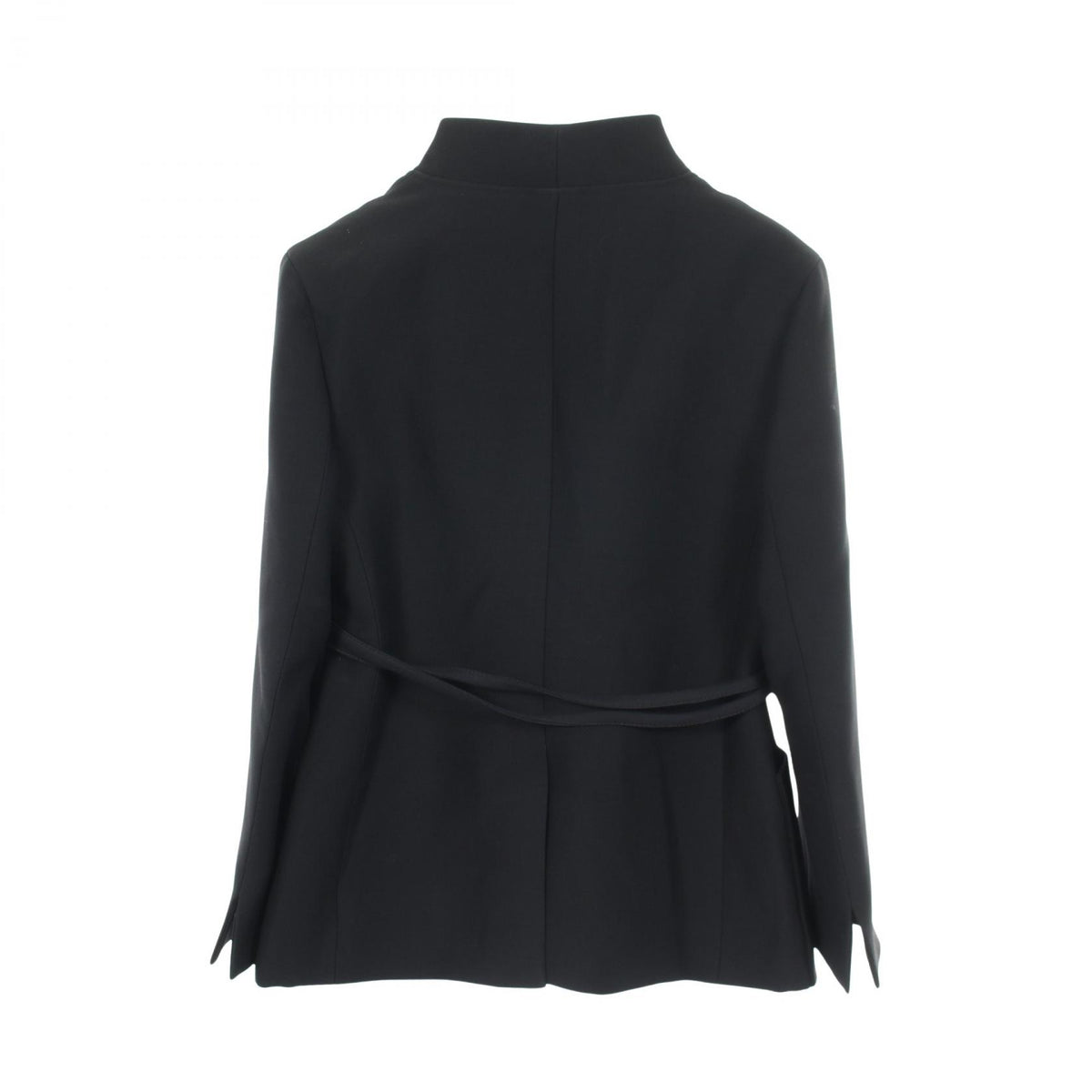 Dior Black Wool Silk No-Collar Blazer Size F 34