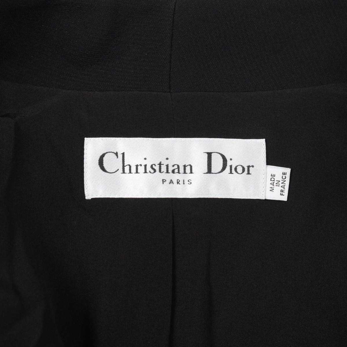 Dior Black Wool Silk No-Collar Blazer Size F 34