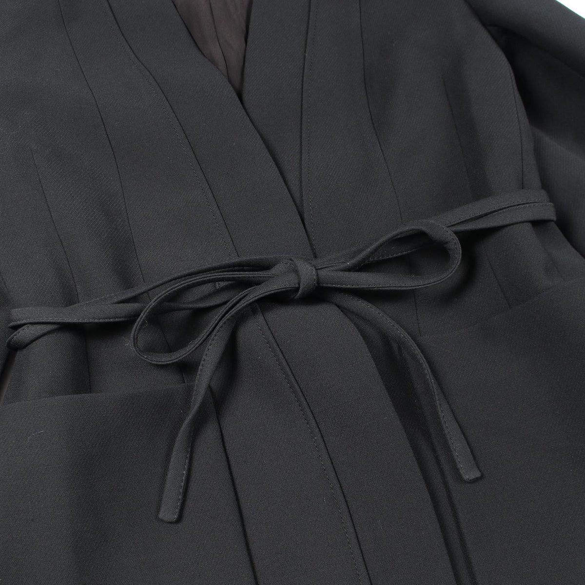 Dior Black Wool Silk No-Collar Blazer Size F 34