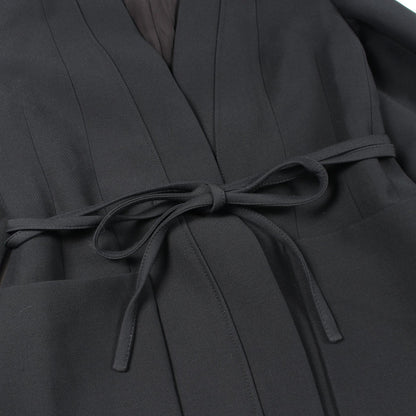 Dior Black Wool Silk No-Collar Blazer Size F 34