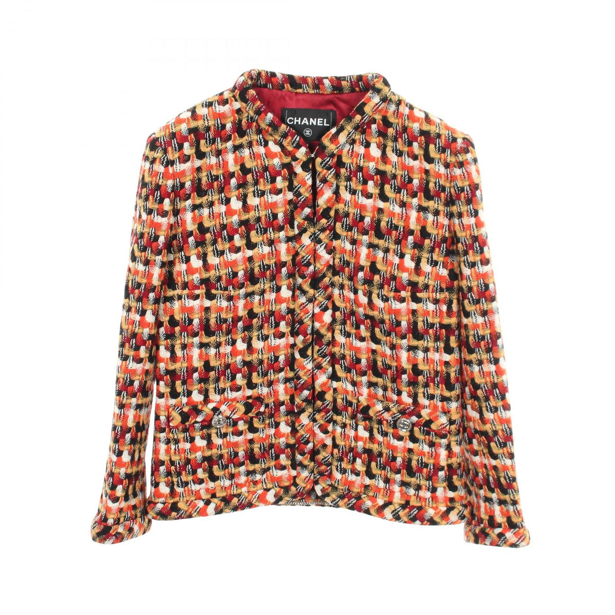 CHANEL Wool Collarless Jacket Size 34