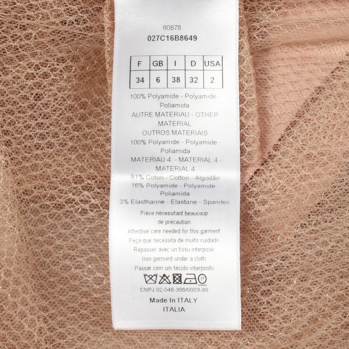 Dior Fishnet Mesh Nylon Jacket Pink Size F 34