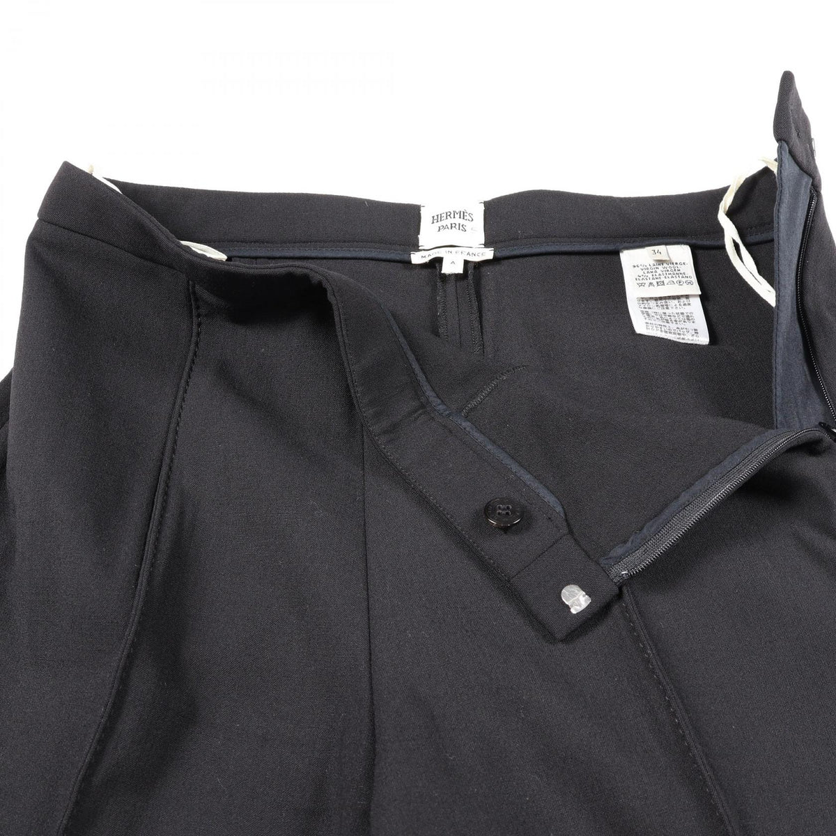 HERMES Black Wool Pants Size 34