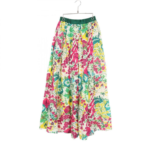 Drawer Green Floral Flare Midi Skirt Size 36