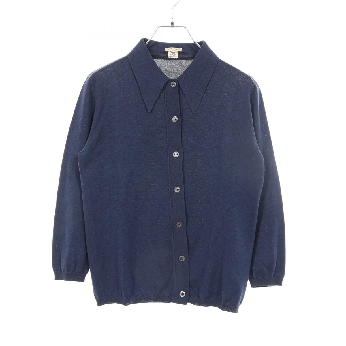 HERMES Collared Cotton Knit Cardigan Size XS