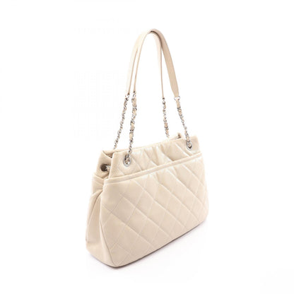 CHANEL Matelasse Caviar Skin Beige Silver Tote
