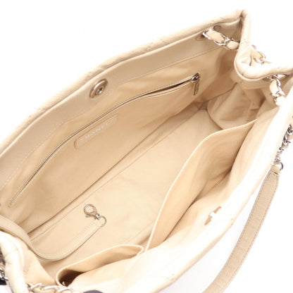CHANEL Matelasse Caviar Skin Beige Silver Tote