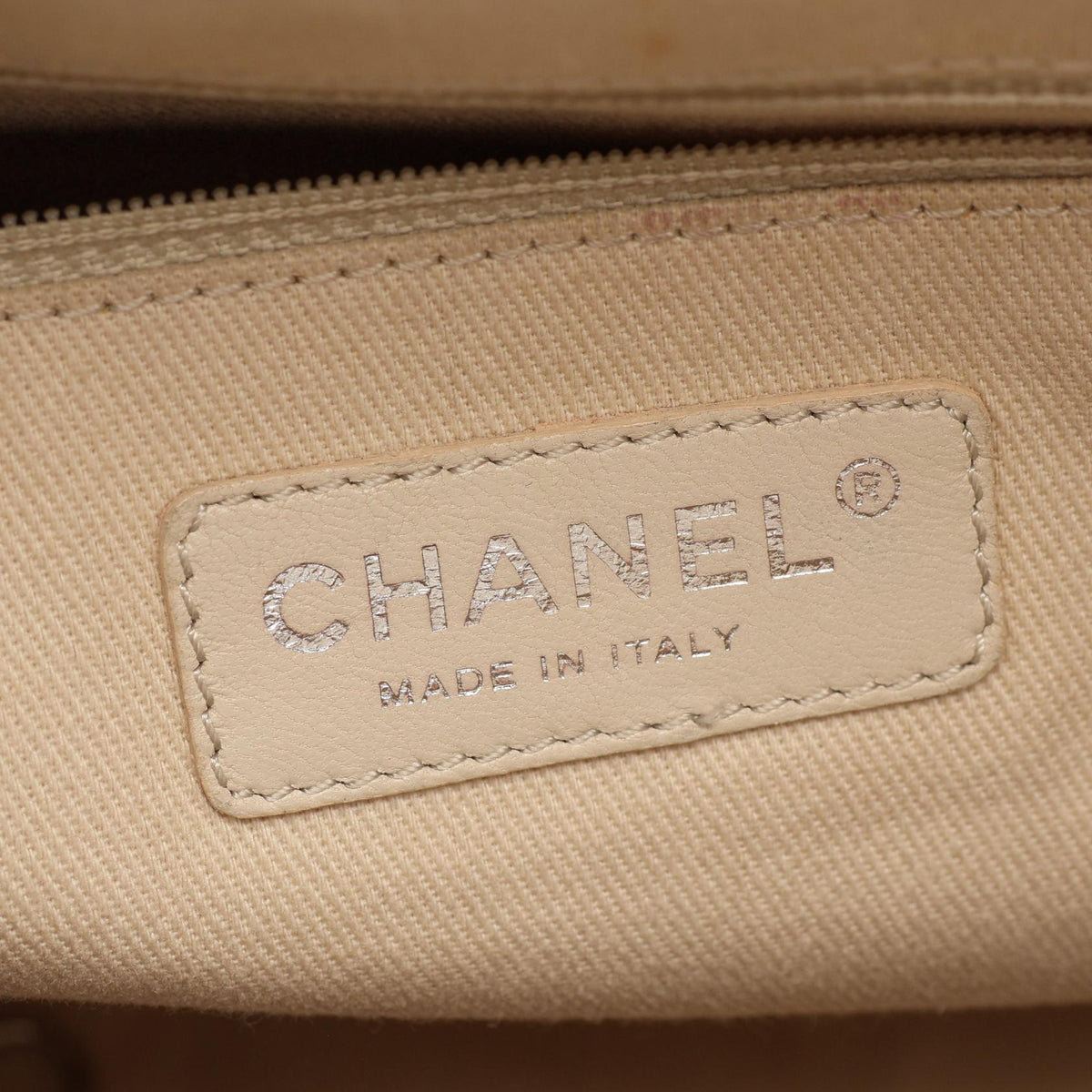 CHANEL Matelasse Caviar Skin Beige Silver Tote