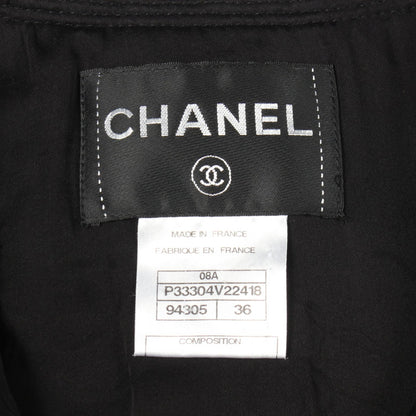 CHANEL Tweed Collarless Wool Jacket Size 36