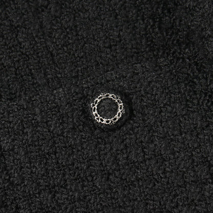 CHANEL Tweed Collarless Wool Jacket Size 36