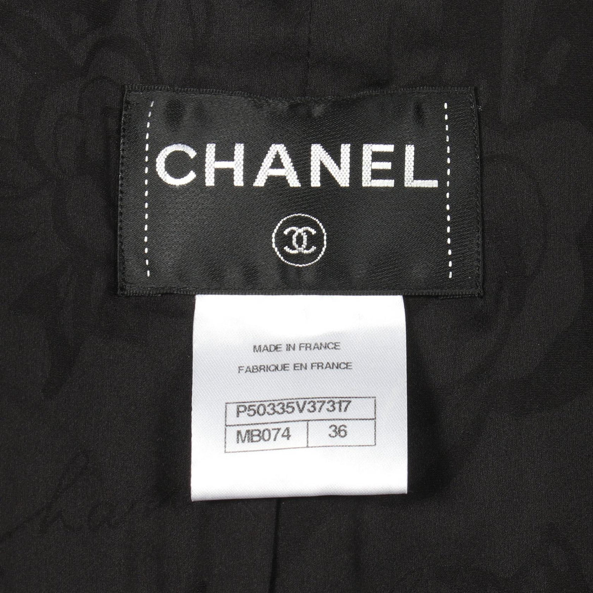 CHANEL Coco Mark Button Tweed Collarless Coat Navy Size 36