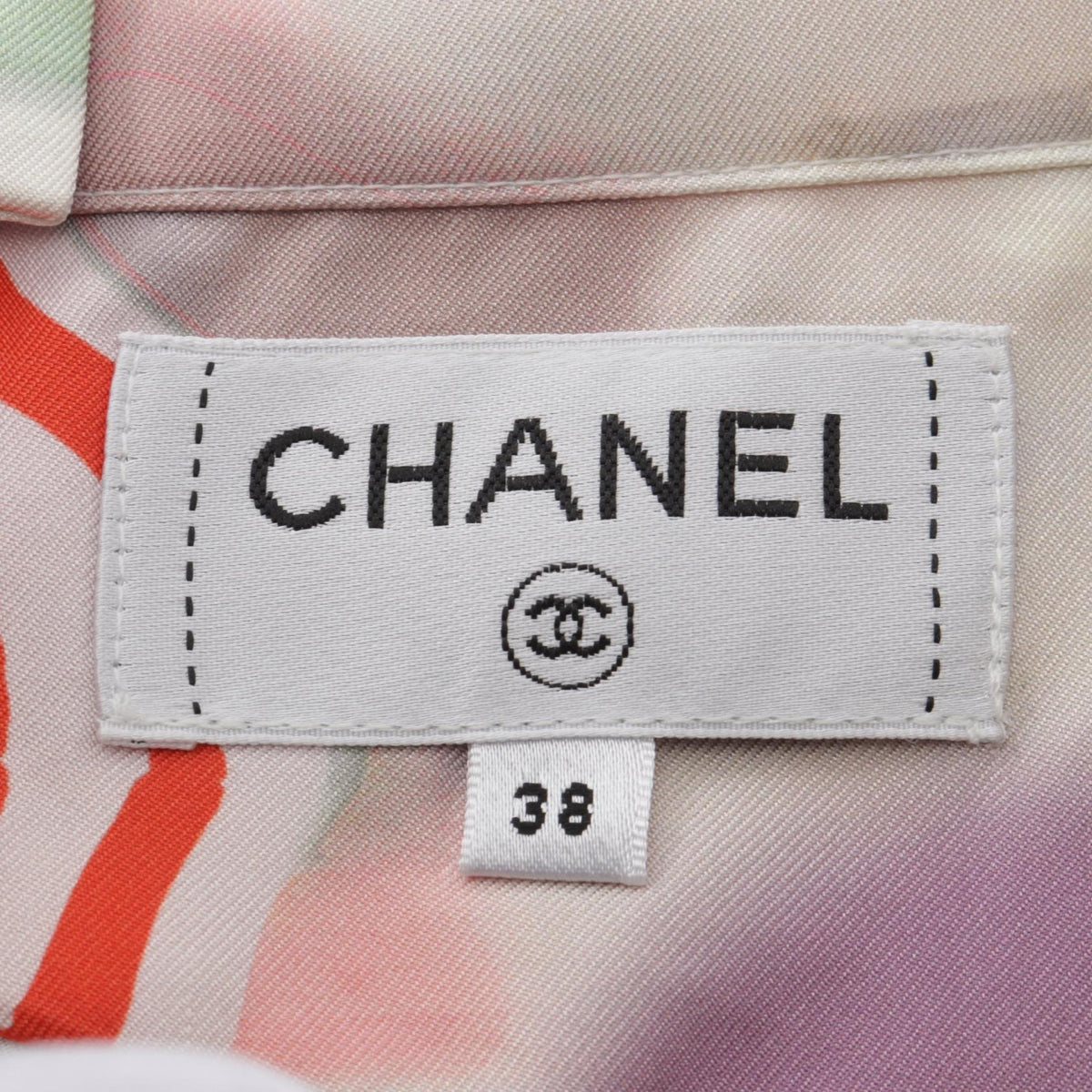 CHANEL Coco Mark Pleated Silk Skirt Size 38