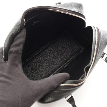 HERMES Black Chevre Leather 20 Handbag