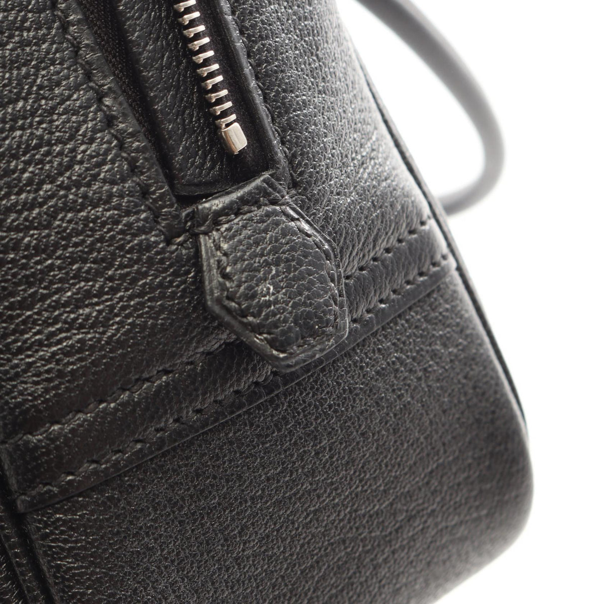 HERMES Black Chevre Leather 20 Handbag