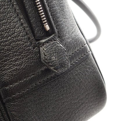 HERMES Black Chevre Leather 20 Handbag