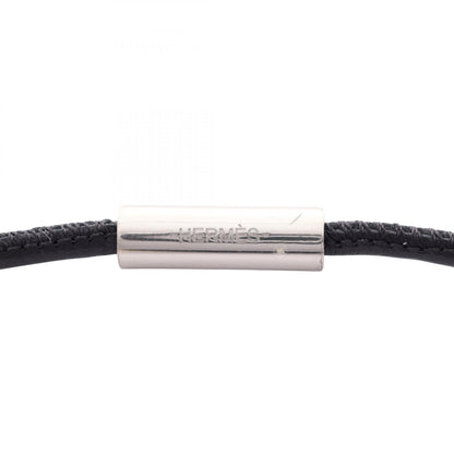 HERMES Black Leather Buffalo Pop Necklace