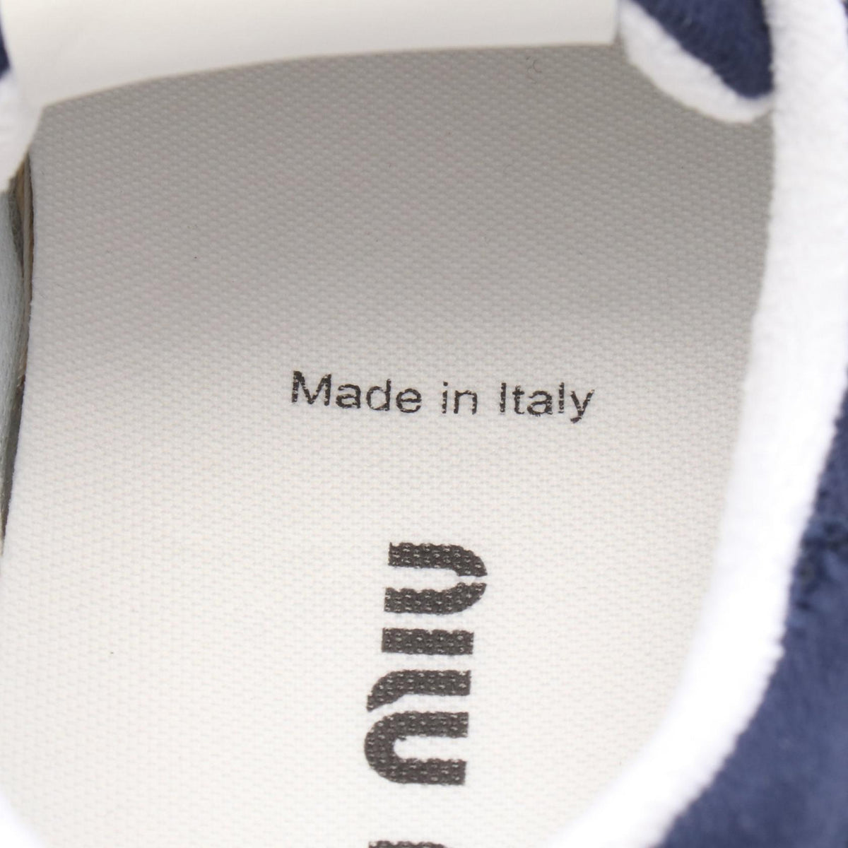 Miu Miu Denim Low-Top Sneakers Blue Size 38.5