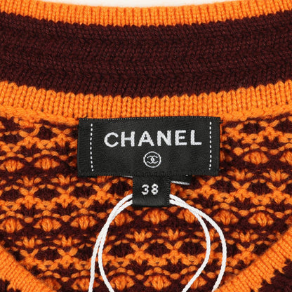 CHANEL Cashmere Coco Mark Button Midi Dress Size 38
