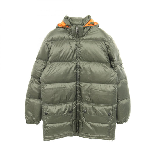 PRADA Nylon Down Jacket Khaki Green Size 44