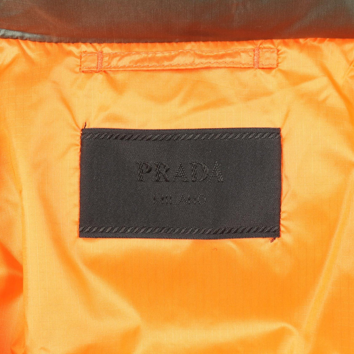 PRADA Nylon Down Jacket Khaki Green Size 44