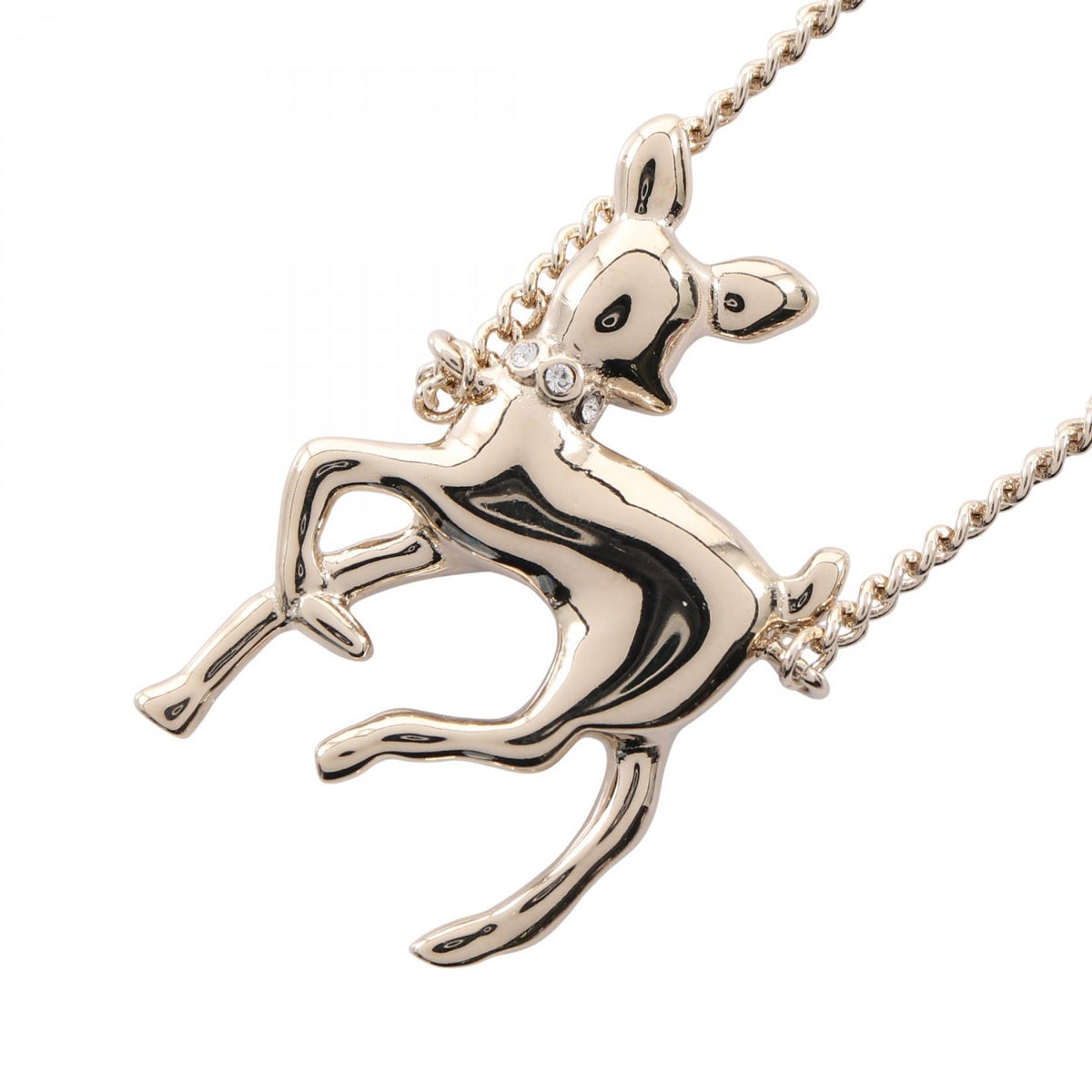 CHANEL Gold Coco Mark Bambi Pearl Necklace