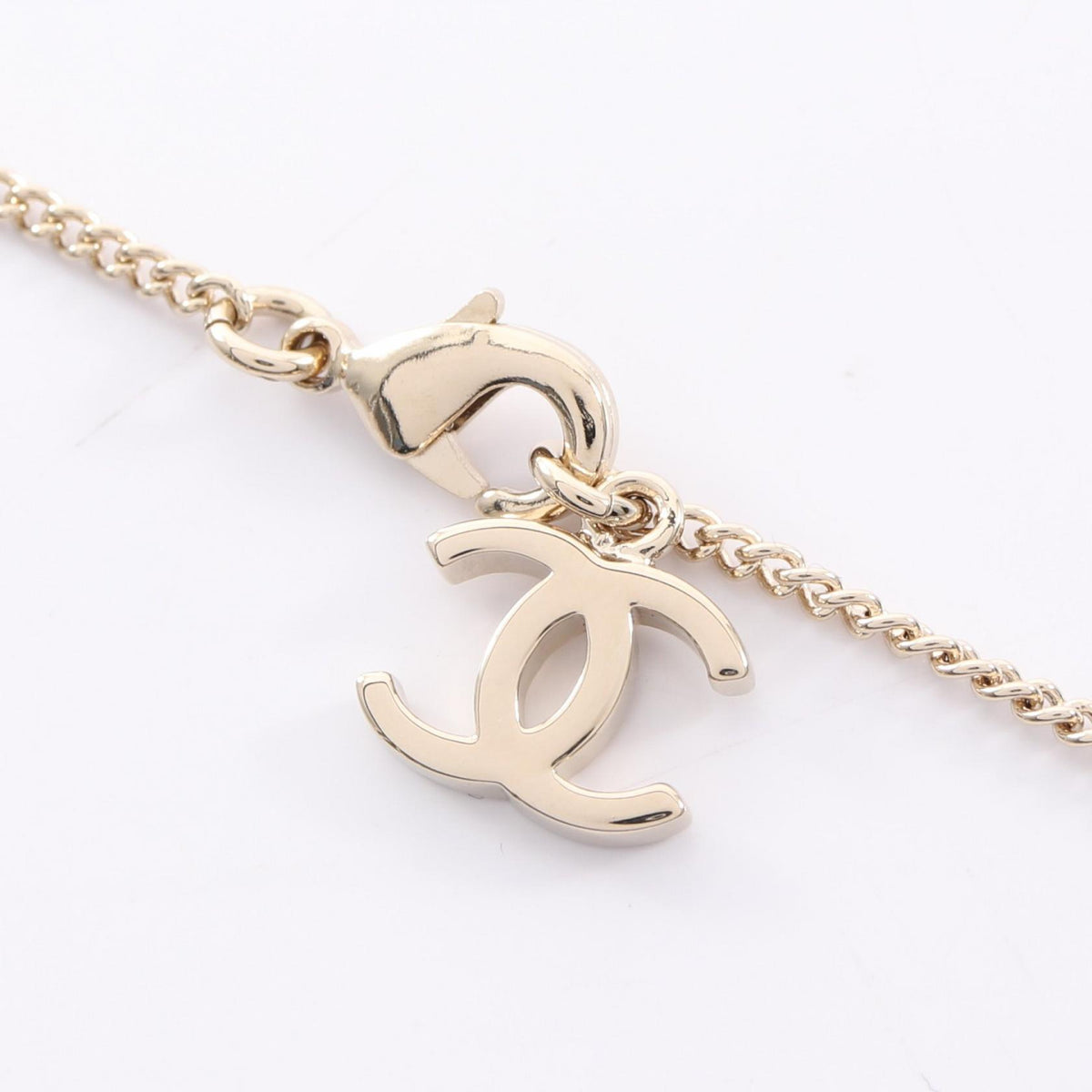 CHANEL Gold Coco Mark Bambi Pearl Necklace