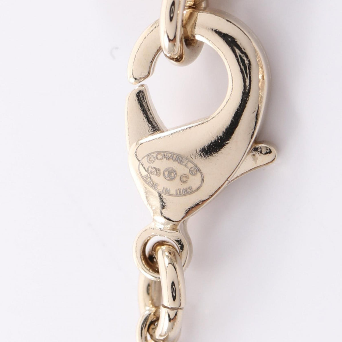 CHANEL Gold Coco Mark Bambi Pearl Necklace