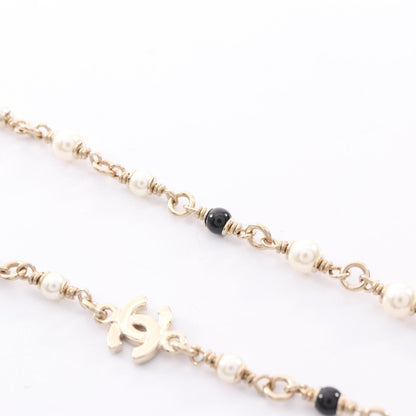 CHANEL Gold Coco Mark Bambi Pearl Necklace