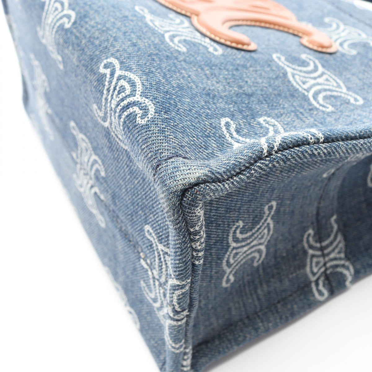 CELINE SMALL CABAS Thais Denim Bag Blue