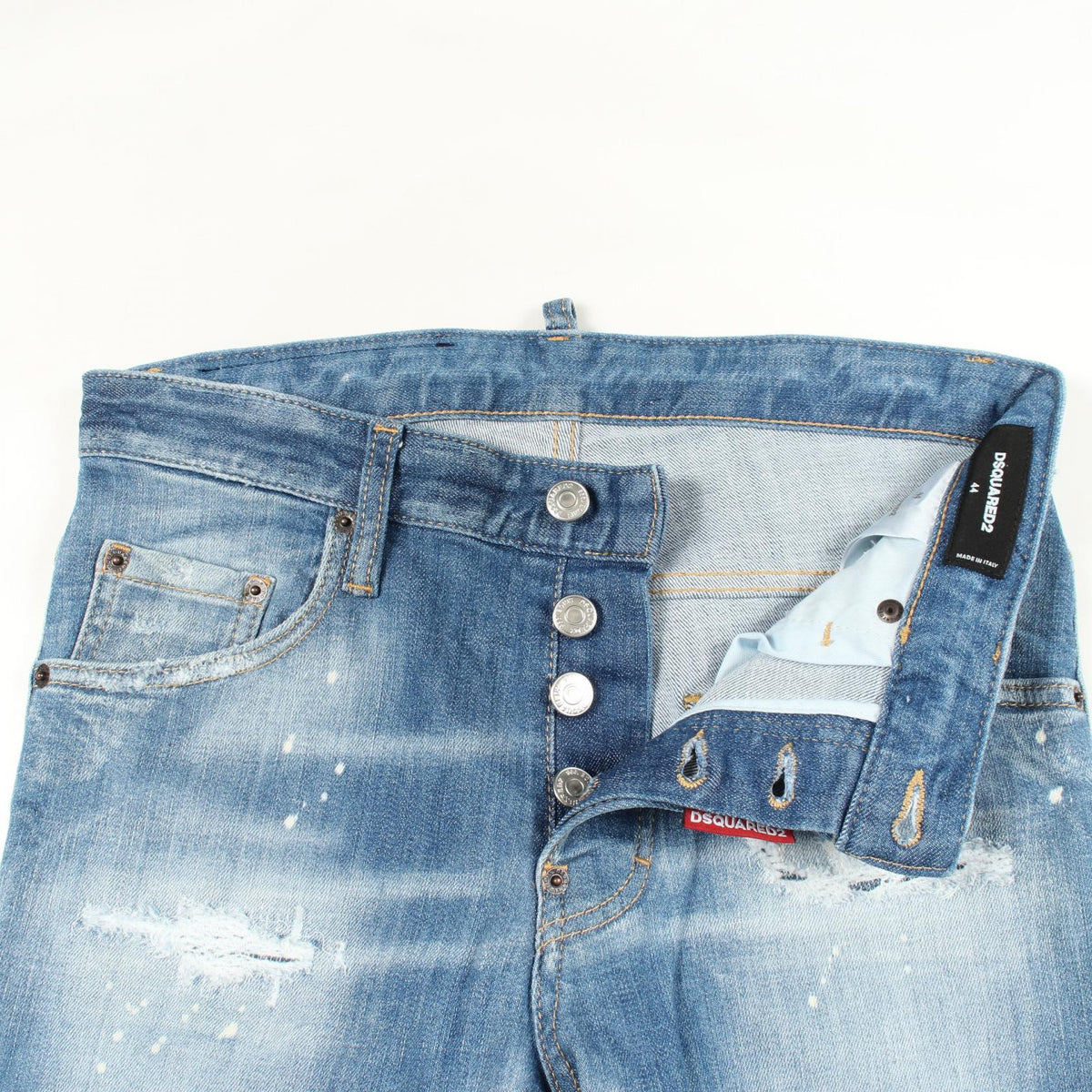 DSQUARED2 Distressed Skinny Denim Jeans Blue Size 44